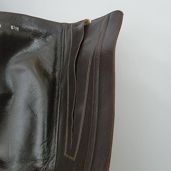 Stuart Weitzman | Brown Leather Over the Calf Rider Heeled Boots - Picture 15 of 15